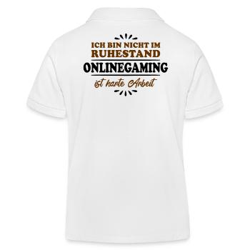Retirement Pensioner Pensioner Online gamer - Kids Organic Polo Shirt by Stanley/Stella - white - Back
