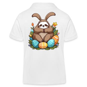 Drôle de paresseux lapin de Pâques mignon paresseux de Pâques - Polo enfant bio Stanley/Stella - blanc - Dos