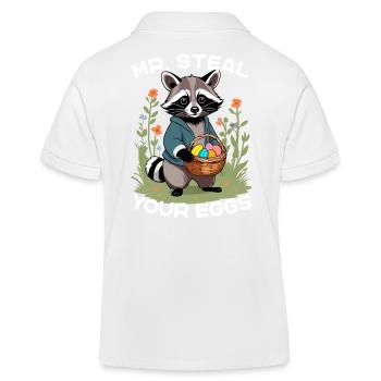 Lustiger Eier Dieb Waschbär Osterhasen Design - Kinder Organic Poloshirt Mini Sprinter von Stanley/Stella - Weiß - Hinten