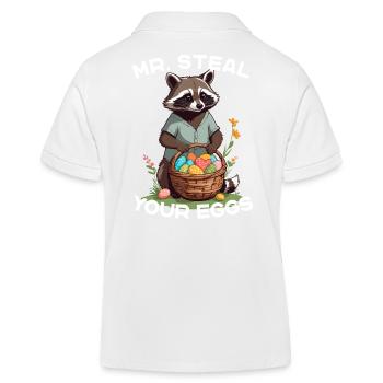 Lustiges Waschbären Eier Dieb Ostern Spruch - Kinder Organic Poloshirt Mini Sprinter von Stanley/Stella - Weiß - Hinten