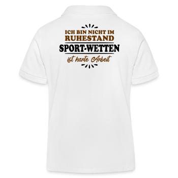 Retirement Pensioner Pensioner Sports Betting - Kids Organic Polo Shirt by Stanley/Stella - white - Back