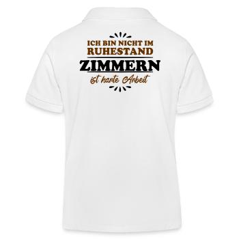 Retirement Pensioner Pensioner Carpenter - Kids Organic Polo Shirt by Stanley/Stella - white - Back
