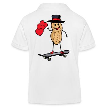 Hello Greeting Peanut Skater Child Teenager - Kids Organic Polo Shirt by Stanley/Stella - white - Back
