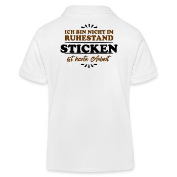 Ruhestand Rentner Pensioner Sticken - Kinder Organic Poloshirt Mini Sprinter von Stanley/Stella - Weiß - Hinten