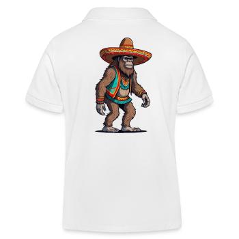 Sasquatch Bigfoot mexicain avec sombrero - Polo enfant bio Stanley/Stella - blanc - Dos