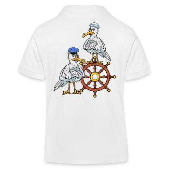 Steuerrad Seefahrer Kreuzfahrt Möwen Kapitän Reise - Kinder Organic Poloshirt Mini Sprinter von Stanley/Stella - Weiß - Hinten