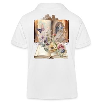 Vintage Buch Bücher Nostalgisch Blumen - Kinder Organic Poloshirt Mini Sprinter von Stanley/Stella - Weiß - Hinten