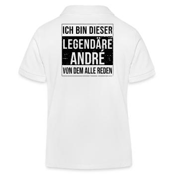 I'm this legendary for André - Kids Organic Polo Shirt by Stanley/Stella - white - Back