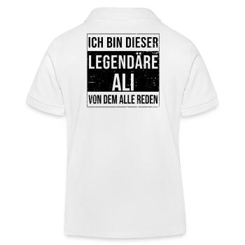 I'm this legendary for Ali - Kids Organic Polo Shirt by Stanley/Stella - white - Back