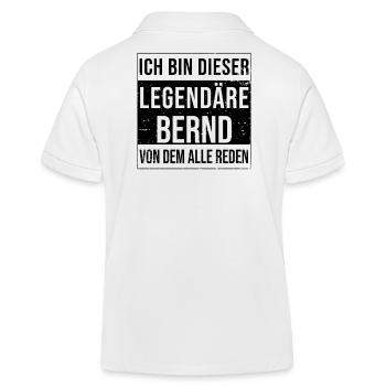 I'm this legendary for Bernd - Kids Organic Polo Shirt by Stanley/Stella - white - Back