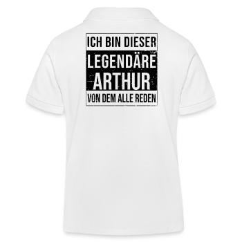 Ich bin dieser legendäre für Arthur - Kinder Organic Poloshirt Mini Sprinter von Stanley/Stella - Weiß - Hinten
