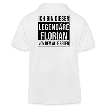 Ich bin dieser legendäre für Florian - Kinder Organic Poloshirt Mini Sprinter von Stanley/Stella - Weiß - Hinten