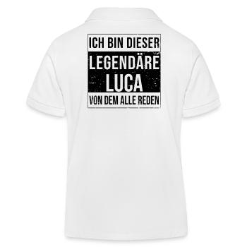 Je suis cette légende pour Luca - Polo enfant bio Stanley/Stella - blanc - Dos