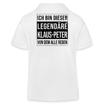 Ich bin dieser legendäre für Klaus-Peter - Kinder Organic Poloshirt Mini Sprinter von Stanley/Stella - Weiß - Hinten