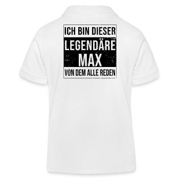 Ich bin dieser legendäre für Max - Kinder Organic Poloshirt Mini Sprinter von Stanley/Stella - Weiß - Hinten