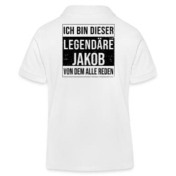 Je suis cette légende pour Jacob - Polo enfant bio Stanley/Stella - blanc - Dos
