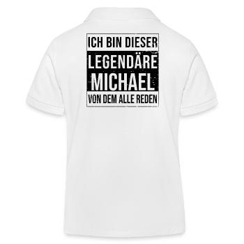 Ich bin dieser legendäre für Michael - Kinder Organic Poloshirt Mini Sprinter von Stanley/Stella - Weiß - Hinten