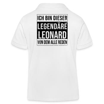 Ich bin dieser legendäre für Leonard - Kinder Organic Poloshirt Mini Sprinter von Stanley/Stella - Weiß - Hinten