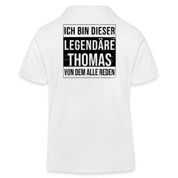 Ich bin dieser legendäre für Thomas - Kinder Organic Poloshirt Mini Sprinter von Stanley/Stella - Weiß - Hinten