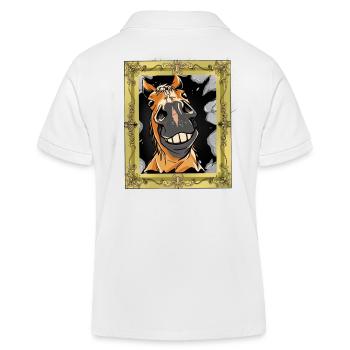 Cheval tête cheval étalon cheval - Polo enfant bio Stanley/Stella - blanc - Dos