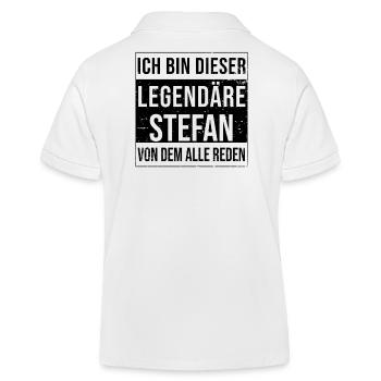 Ich bin dieser legendäre für Stefan - Kinder Organic Poloshirt Mini Sprinter von Stanley/Stella - Weiß - Hinten