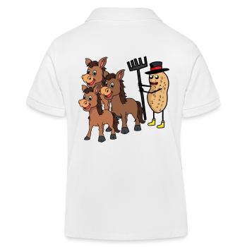 Peanut Nut Donkey Driver Donkey Horse Horse Nut - Kids Organic Polo Shirt by Stanley/Stella - white - Back