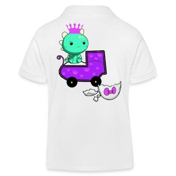Drache Schwanger Eierschale Ei schlüpfen Baby - Kinder Organic Poloshirt Mini Sprinter von Stanley/Stella - Weiß - Hinten