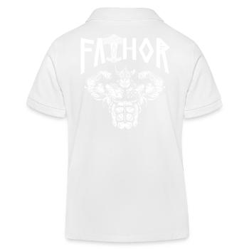 Viking Papa Vathor Père nordique musclé - Polo enfant bio Stanley/Stella - blanc - Dos
