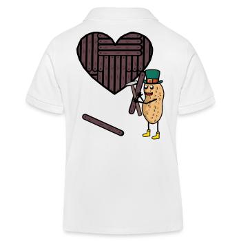 Coeurs de cacahuètes Amour artisanal Saint-Valentin - Polo enfant bio Stanley/Stella - blanc - Dos