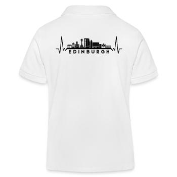 Herzschlag Skyline UK Edinburgh - Kinder Organic Poloshirt Mini Sprinter von Stanley/Stella - Weiß - Hinten