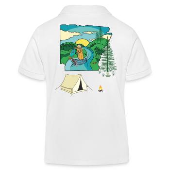 Peanut Camping Boats Nature Lovers Nature Camping - Kids Organic Polo Shirt by Stanley/Stella - white - Back
