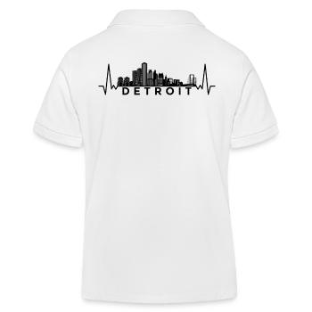 Herzschlag Skyline USA Detroit - Kinder Organic Poloshirt Mini Sprinter von Stanley/Stella - Weiß - Hinten