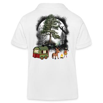 Wald Waldbewohner Erdnuss Märchen Bauwagen Kind - Kinder Organic Poloshirt Mini Sprinter von Stanley/Stella - Weiß - Hinten