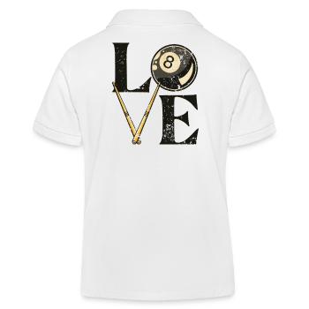 Table de billard « LOVE » Dictons Snooker - Polo enfant bio Stanley/Stella - blanc - Dos