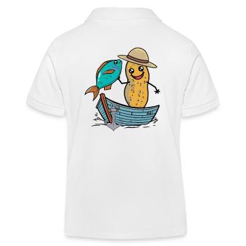 Erdnuss Angler Fisch Fischer Fische angeln Boot - Kinder Organic Poloshirt Mini Sprinter von Stanley/Stella - Weiß - Hinten