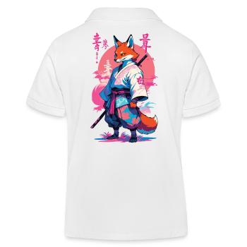 Kitsune Samurai Fuchs Aesthetic Vaporwave Stil - Kinder Organic Poloshirt Mini Sprinter von Stanley/Stella - Weiß - Hinten