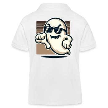 Cool Ghost Gives Thumbs Down Lustiger Halloween - Kinder Organic Poloshirt Mini Sprinter von Stanley/Stella - Weiß - Hinten