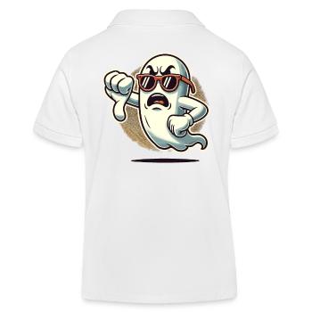 Cool Ghost Gibt Daumen Runter Halloween Geist - Kinder Organic Poloshirt Mini Sprinter von Stanley/Stella - Weiß - Hinten