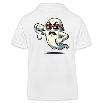 Cool Ghost Gibt Daumen Runter Lustige Halloween - Kinder Organic Poloshirt Mini Sprinter von Stanley/Stella - Weiß - Hinten