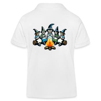 Camping Lagerfeuer Vintage Hexen Design - Kinder Organic Poloshirt Mini Sprinter von Stanley/Stella - Weiß - Hinten