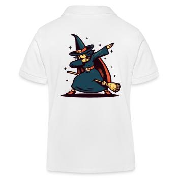 Dabbende Hexe Lustige Halloween Hexe - Kinder Organic Poloshirt Mini Sprinter von Stanley/Stella - Weiß - Hinten