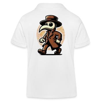 Retro Vintage Cartoon Halloween Costume Plague Doctor - Kids Organic Polo Shirt by Stanley/Stella - white - Back