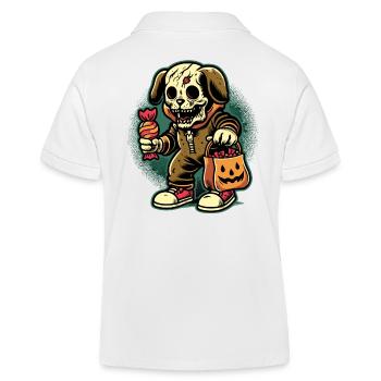Chien zombie mort-vivant Trick Or Treat - Polo enfant bio Stanley/Stella - blanc - Dos
