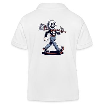 Retro Cartoon Hexenbesen Magisches Vintage Design - Kinder Organic Poloshirt Mini Sprinter von Stanley/Stella - Weiß - Hinten