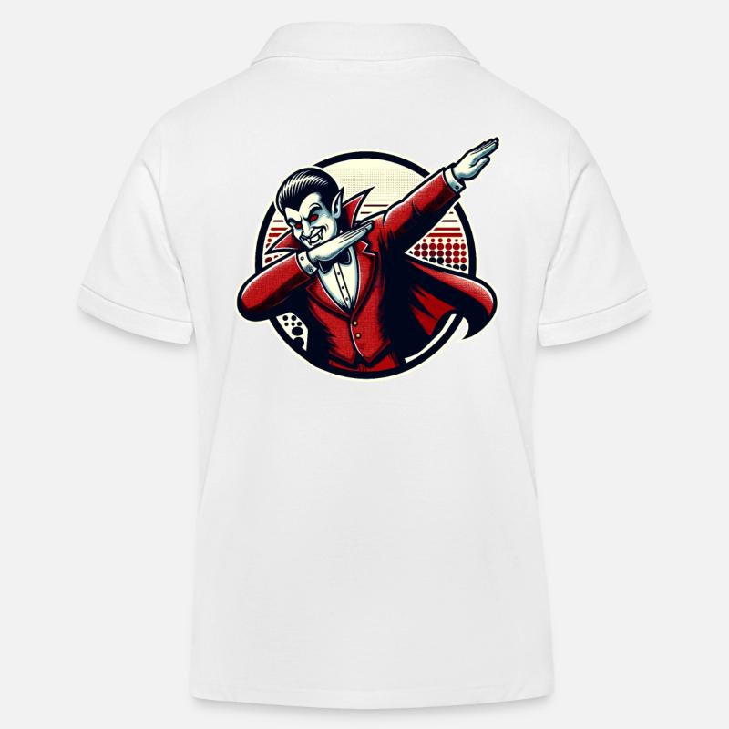 Dabbing Vampire Drôle Dabbing Design Halloween - Polo enfant bio Stanley/Stella - blanc