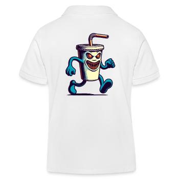 Unheimlicher Monster Trinkbecher Getränke - Kinder Organic Poloshirt Mini Sprinter von Stanley/Stella - Weiß - Hinten