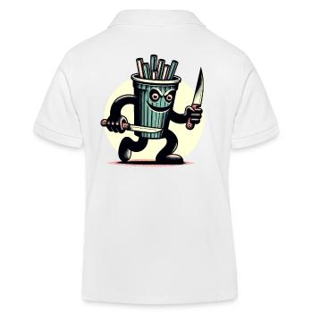 Unheimlicher Psycho Trinkbecher Getränke - Kinder Organic Poloshirt Mini Sprinter von Stanley/Stella - Weiß - Hinten