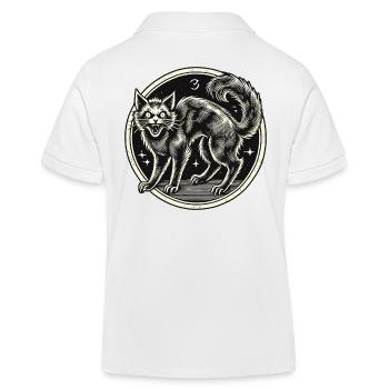 Gruselige Schwarze Hexenkatze Unheimliche Katze - Kinder Organic Poloshirt Mini Sprinter von Stanley/Stella - Weiß - Hinten