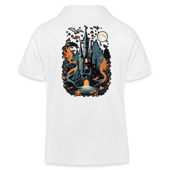 Spooky Haunted Castle Magical Haunted Castle - Kids Organic Polo Shirt by Stanley/Stella - white - Back