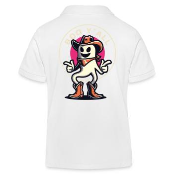 Boo Y'all Cowboy Gespenster Gute Laune Gespenster - Kinder Organic Poloshirt Mini Sprinter von Stanley/Stella - Weiß - Hinten